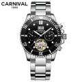 Carnival 8880GB Tourbillon automatische mechanische Uhr Top-Marke Luxus wasserdicht leuchtend grün Sportuhren relogio 2020